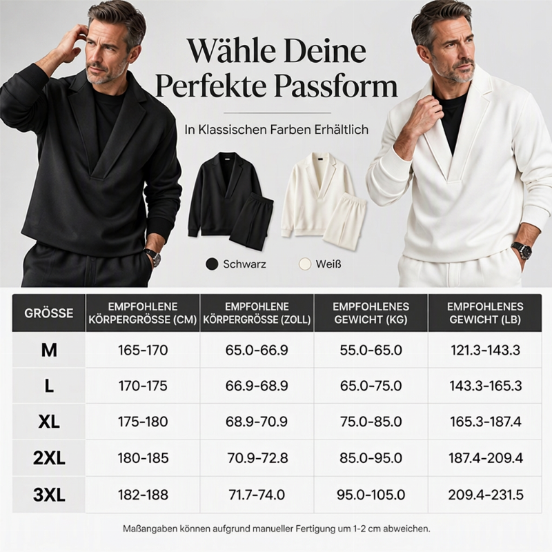 ✈Neu eingetroffen – jetzt versandkostenfrei!✈ Herren-Twill-Pyjama Set mit Reverskragen und Hose