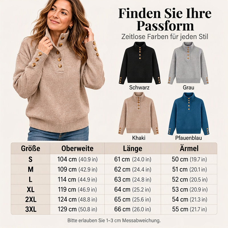 🔥 Nur heute 50 %! Locker gestrickter Damenpullover mit Stehkragen