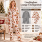 🌲Frühzeitiger Weihnachtsrabatt: 50% Rabatt!🌲Damen Weihnachts-Pyjama-Set mit Langarm und Schlitzkragen