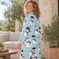 🌲Frühzeitiger Weihnachtsrabatt: 50% Rabatt!🌲Damen Weihnachts-Pyjama-Set mit Langarm und Schlitzkragen