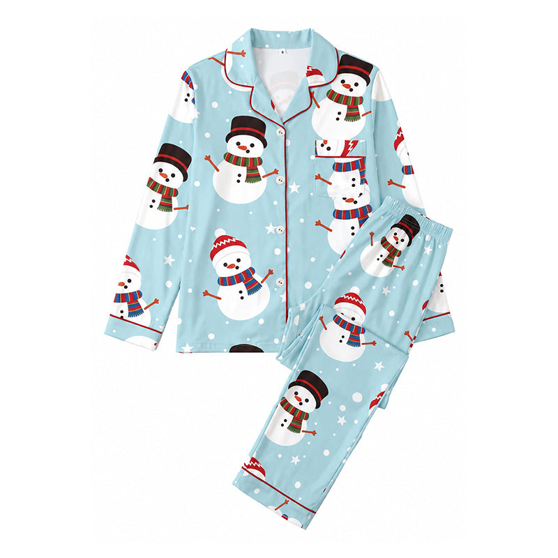 🌲Frühzeitiger Weihnachtsrabatt: 50% Rabatt!🌲Damen Weihnachts-Pyjama-Set mit Langarm und Schlitzkragen