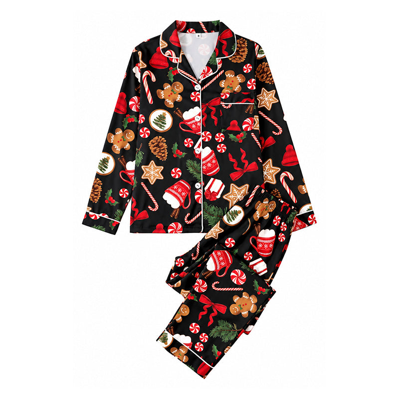 🌲Frühzeitiger Weihnachtsrabatt: 50% Rabatt!🌲Damen Weihnachts-Pyjama-Set mit Langarm und Schlitzkragen