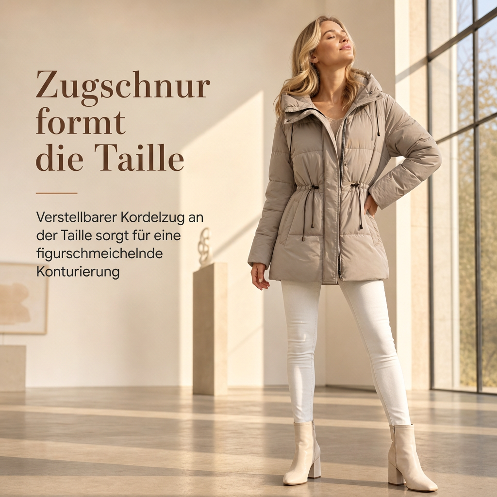 ✈Neu eingetroffen – jetzt versandkostenfrei!✈Langer gepolsterter Kapuzenmantel für Damen