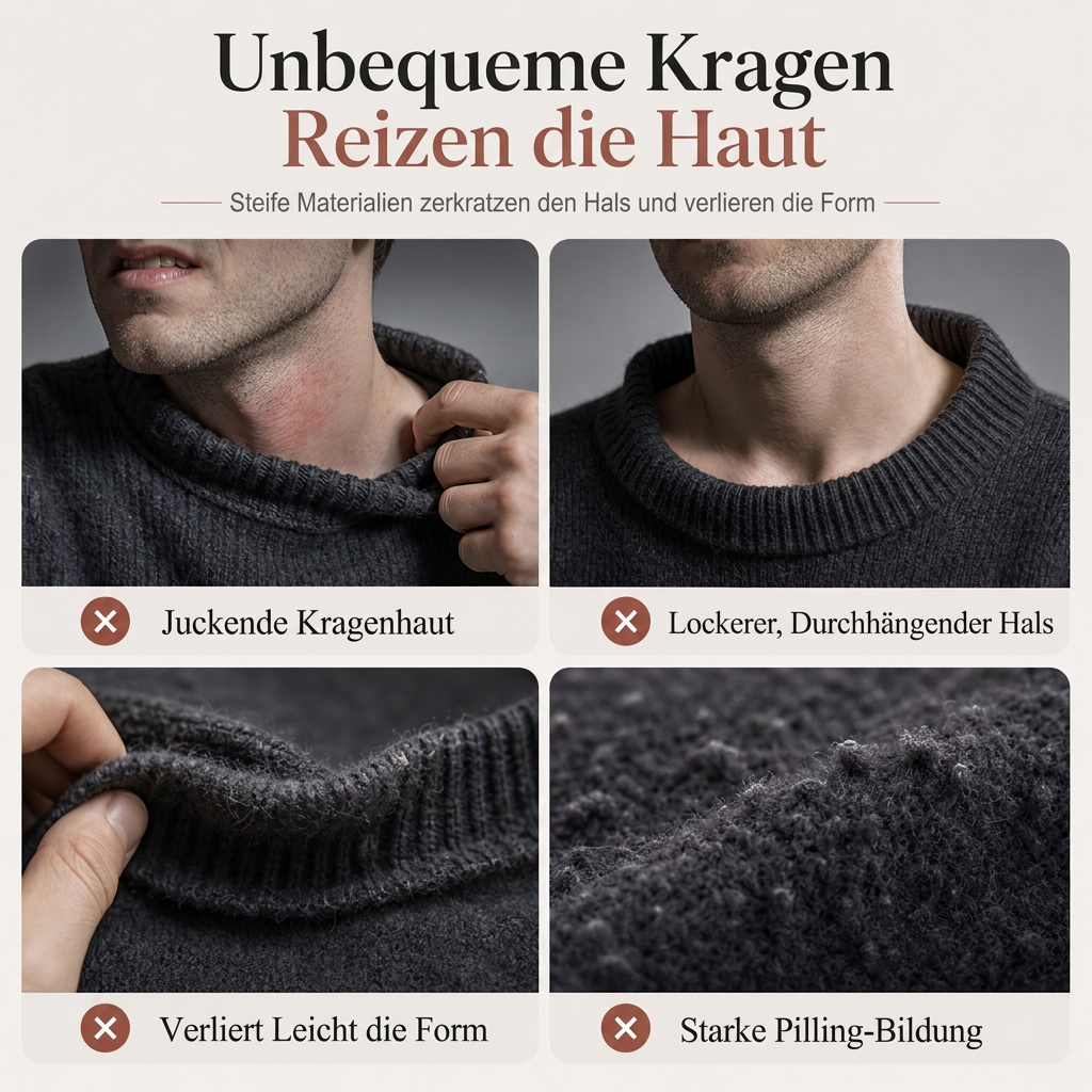 📦 Täglich 500+ Pakete versendet! Herren-Strickpullover mit Stehkragen in Unifarben