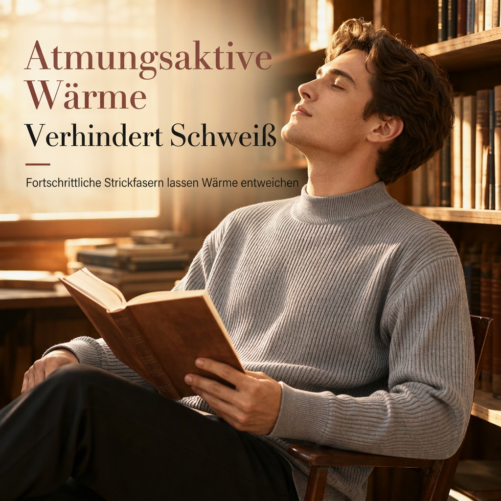 📦 Täglich 500+ Pakete versendet! Herren-Strickpullover mit Stehkragen in Unifarben