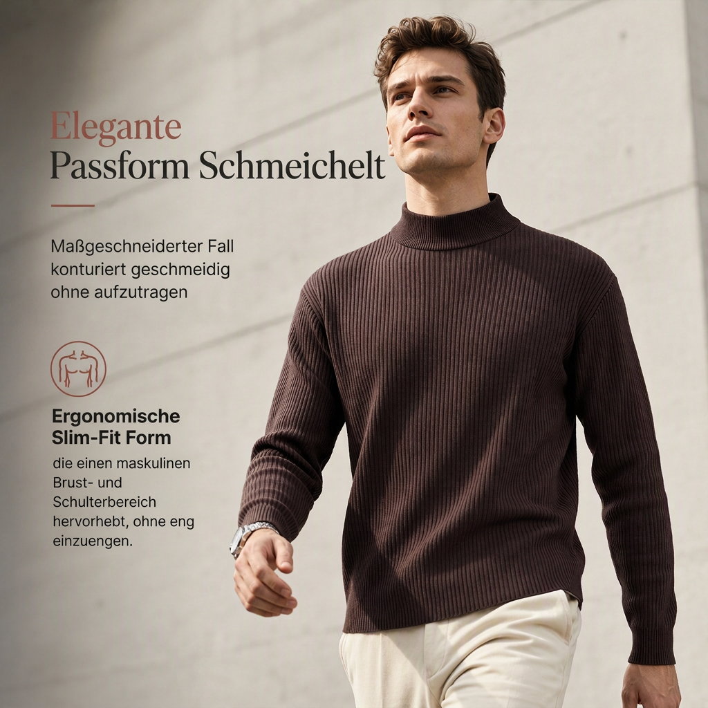 📦 Täglich 500+ Pakete versendet! Herren-Strickpullover mit Stehkragen in Unifarben