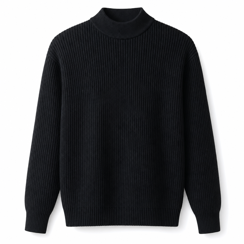 📦 Täglich 500+ Pakete versendet! Herren-Strickpullover mit Stehkragen in Unifarben