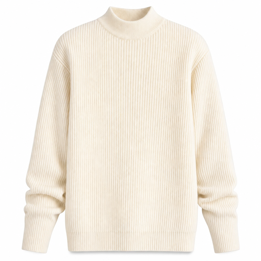 📦 Täglich 500+ Pakete versendet! Herren-Strickpullover mit Stehkragen in Unifarben