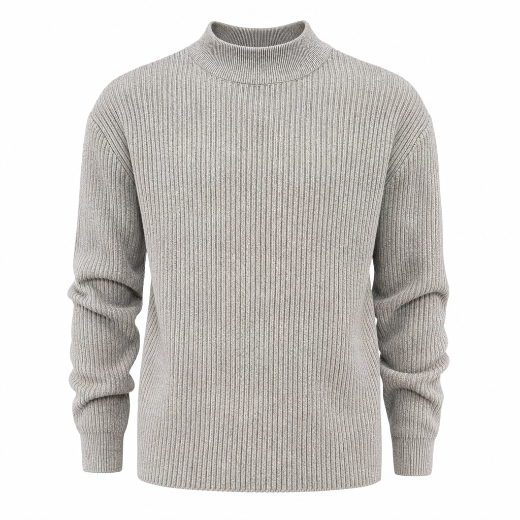 📦 Täglich 500+ Pakete versendet! Herren-Strickpullover mit Stehkragen in Unifarben