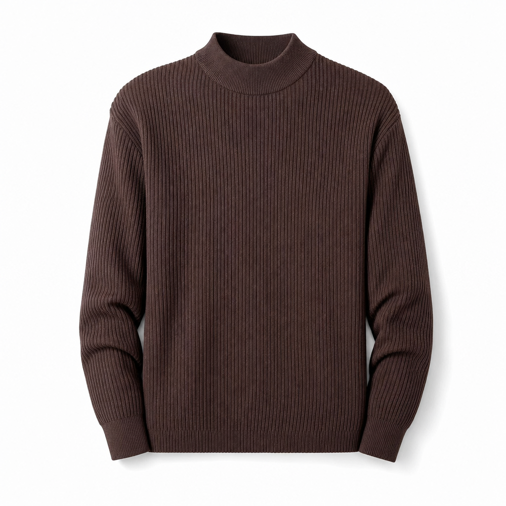 📦 Täglich 500+ Pakete versendet! Herren-Strickpullover mit Stehkragen in Unifarben