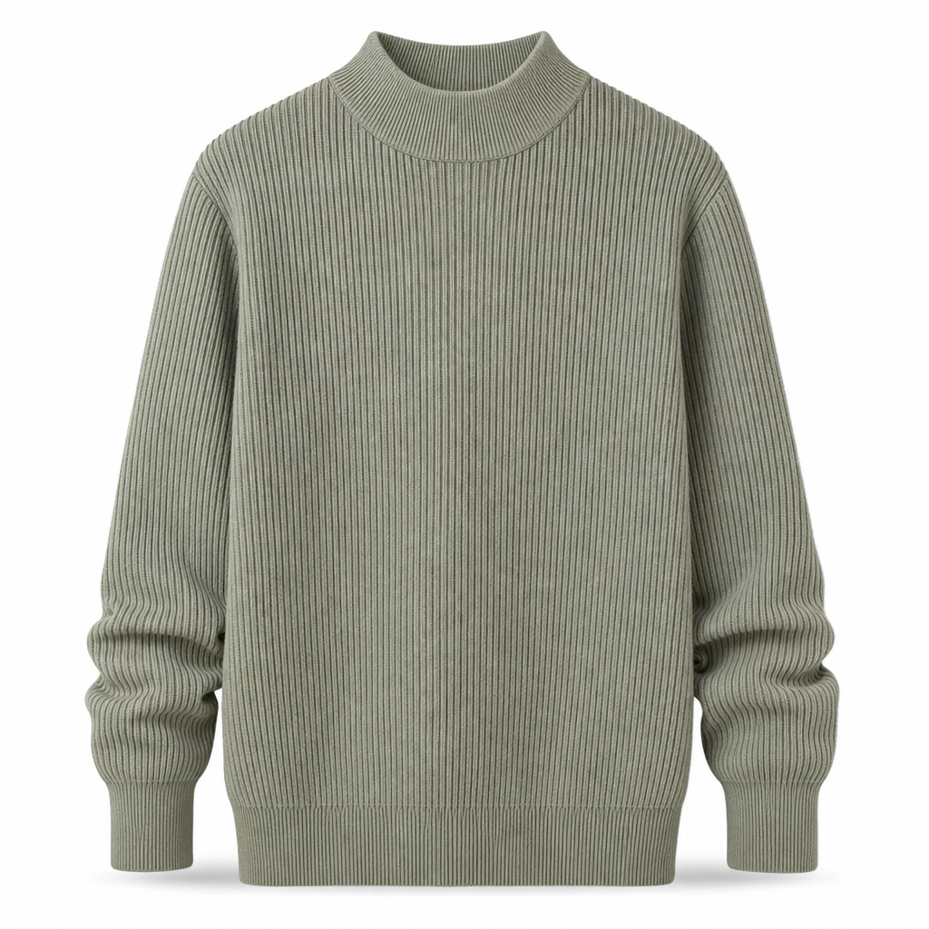 📦 Täglich 500+ Pakete versendet! Herren-Strickpullover mit Stehkragen in Unifarben